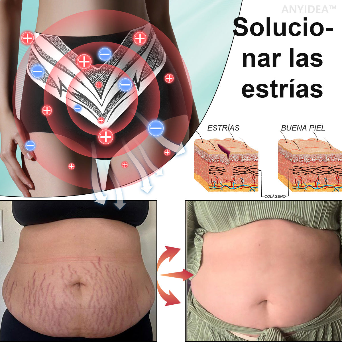 Shorts moldeadores de turmalina y fibra de titanio con calentamiento automático 💙Recomendado por A.M.A.