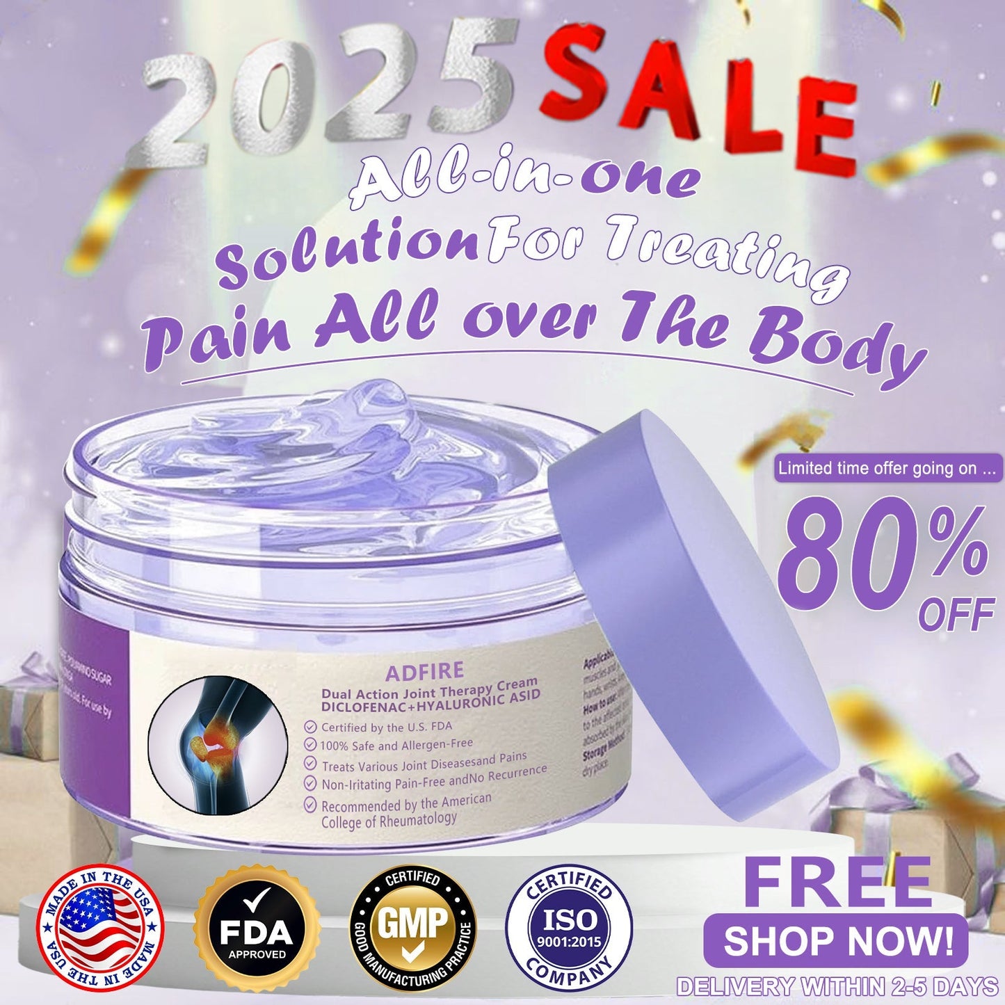 ADFIRE™ 7 Day Rapid Joint & Bone Therapy Cream USA Orthopedics (AAOS) Approved